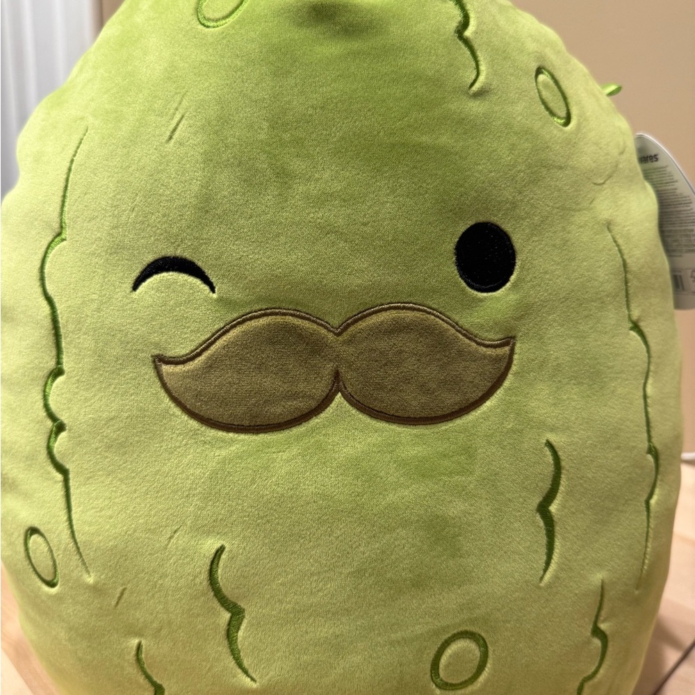 Squishmallows Charlie the Green Pickle Plush with Mustache